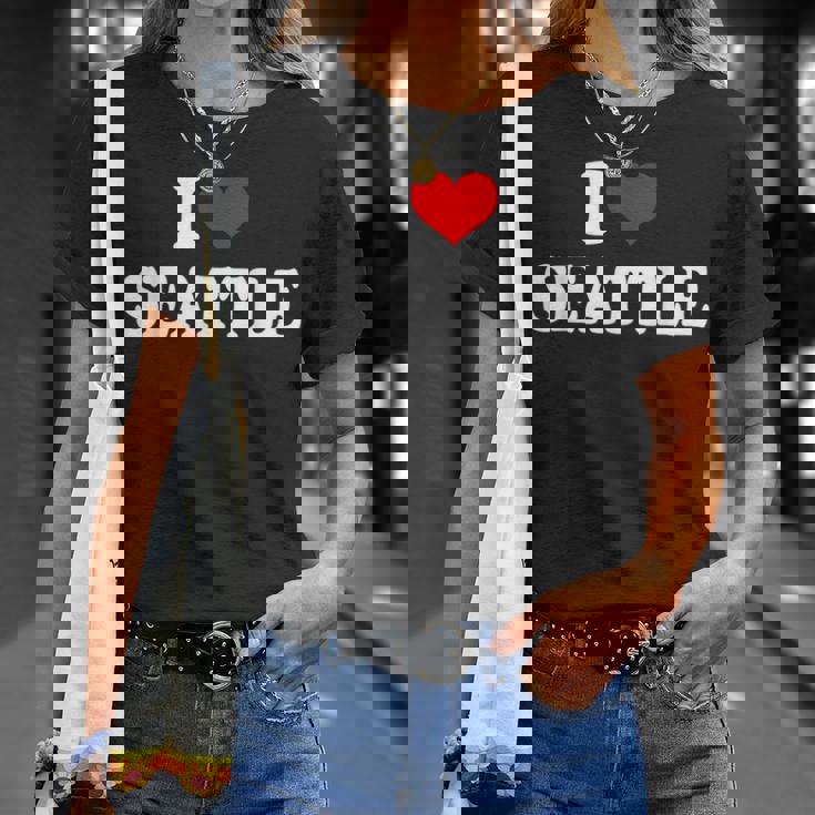 シアトル I Hearteattle I Loveeattle Tシャツ 彼女への贈り物
