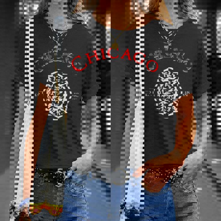 シカゴ イリノイ 消防士 消防士 消防士 Tシャツ 彼女への贈り物