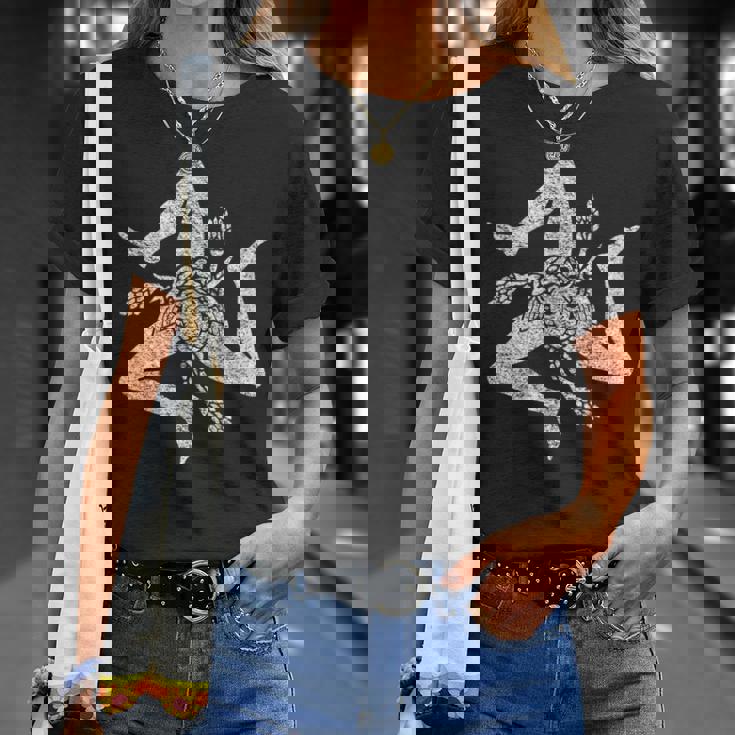 シチリア イタリア 旗 トリスケリオン シチリア パレルモ 地中海 Tシャツ 彼女への贈り物