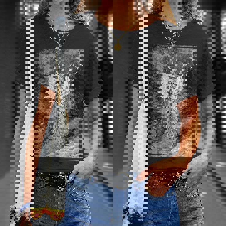 シナイ山から降りてくるモーゼ ギュスターヴ・ドーレ 聖書芸術 Tシャツ 彼女への贈り物