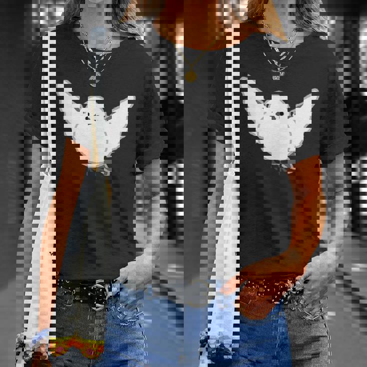 シマエナガ 翼を広げて飛ぶ しまえなが デフォルメ Tシャツ 彼女への贈り物