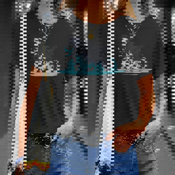 シャチギフトジャンピングオルカシャチ 長袖tシャツ Tシャツ 彼女への贈り物