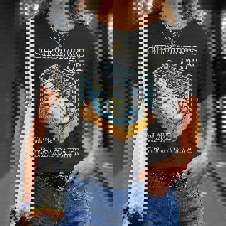 シュレディンガーの猫指名手配教授 科学物理教師 Tシャツ 彼女への贈り物