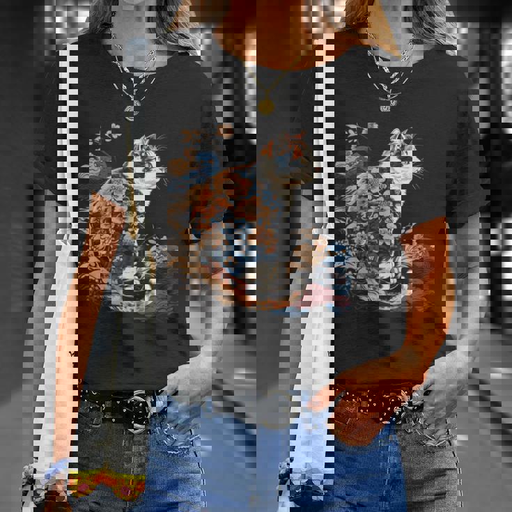 シュールレアリズム 日本画 三毛猫 Tシャツ 彼女への贈り物