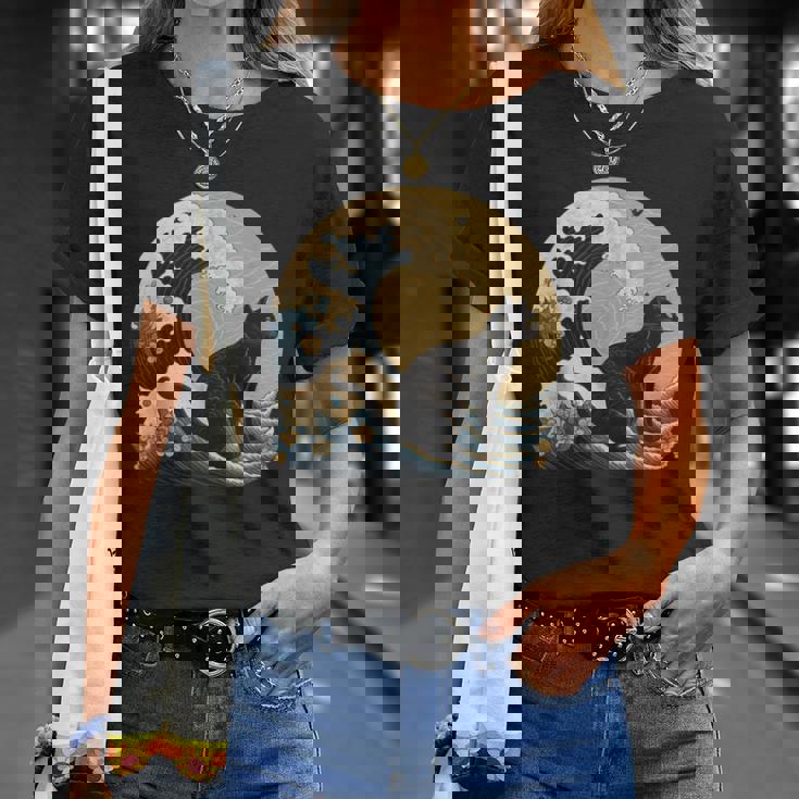 シュールレアリズム 日本画 黒猫 Tシャツ 彼女への贈り物