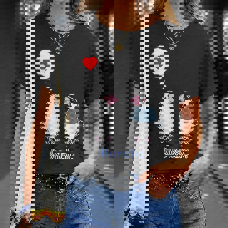 シロブンチョウ & サクラブンチョウ さん『ハート』フキダシ 白文鳥 桜文鳥【どうぶつフレンズ】動物 イラスト Tシャツ 彼女への贈り物