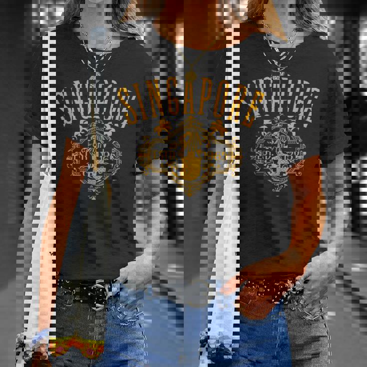 シンガポール メリオン ヴィンテージスタイル デザイン お土産 Tシャツ 彼女への贈り物