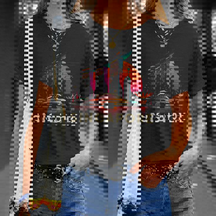 シンガポール市のランドマークビルのお土産 Tシャツ 彼女への贈り物