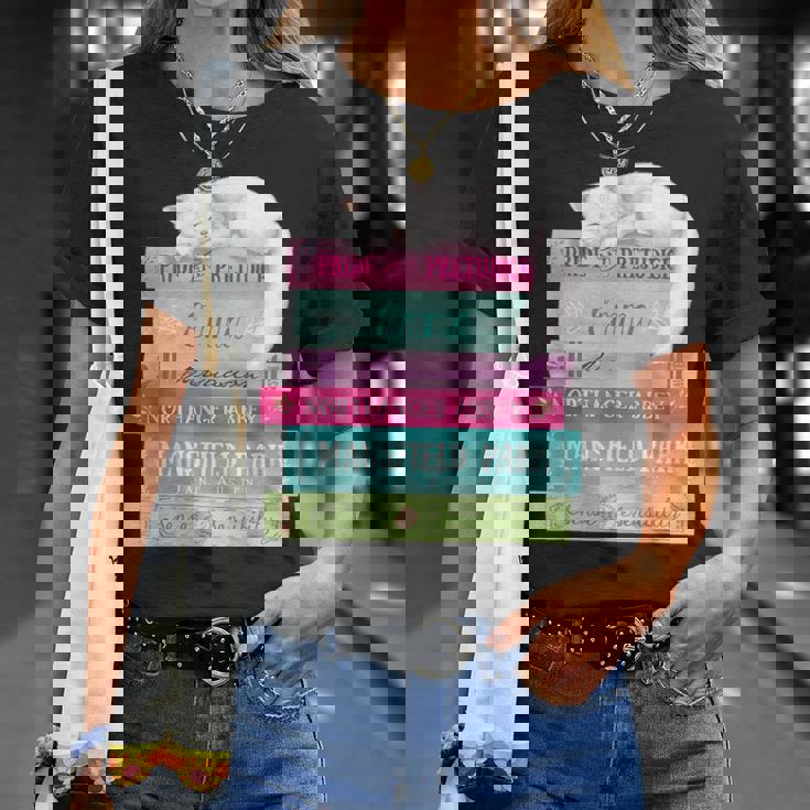 ジェーンオースティン 本 スタック おもしろ文学 Tシャツ 彼女への贈り物