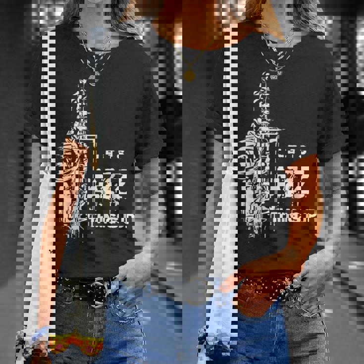 ジャズ・サックス レッツ・ジャズ・シング・アップlet's Jazz Thing Up Tシャツ 彼女への贈り物