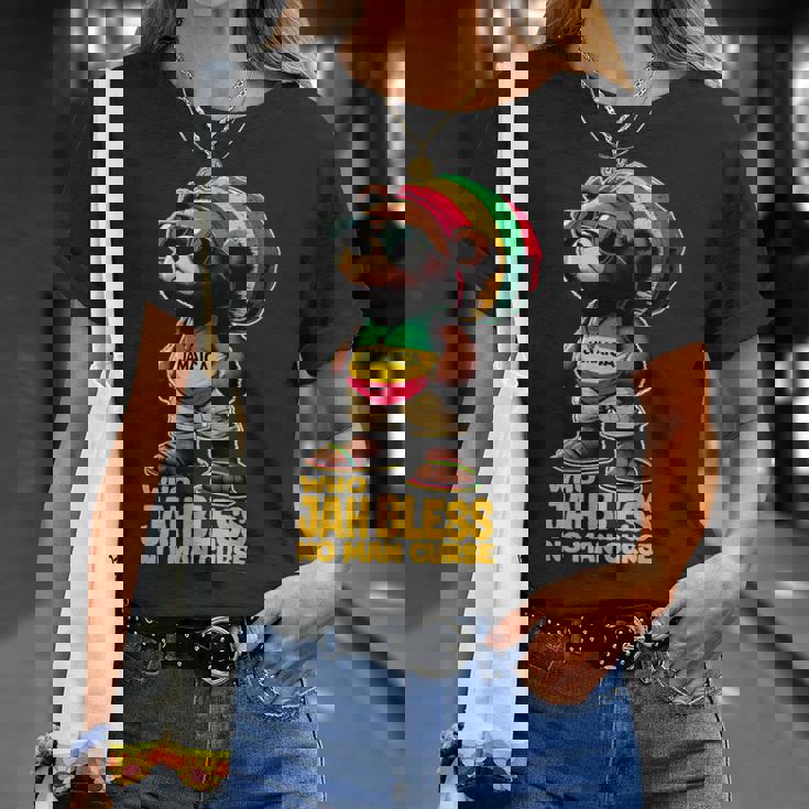 ジャマイカ かわいいラスタ テディベア ジャー ブレス レゲエ ルーツ Tシャツ 彼女への贈り物