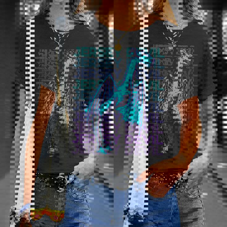 ジャージーデビルクリプティッドクリプトゾロジーレトロ Tシャツ 彼女への贈り物