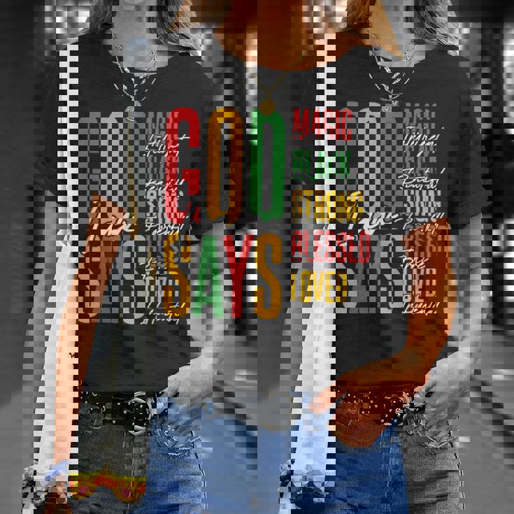 ジューンティーンス・ブラック・ガール・クリスチャン・ゴッドは私が強く祝福されていると言う Tシャツ 彼女への贈り物