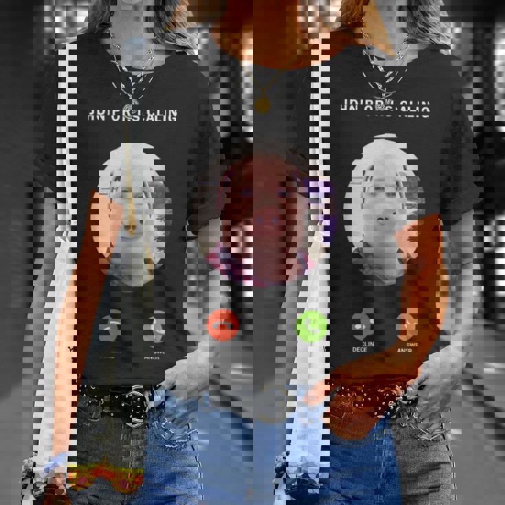 ジョン・ポークがファニー・アンサー・コール・フォンに電話をかけている Tシャツ 彼女への贈り物