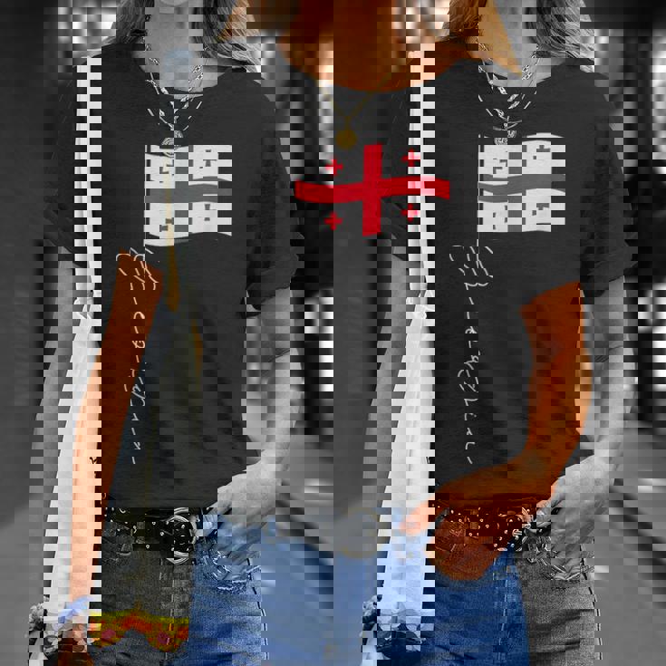 ジョージア シグネチャー フラッグ ポール エレガント 愛国的 ジョージア国旗 Tシャツ 彼女への贈り物