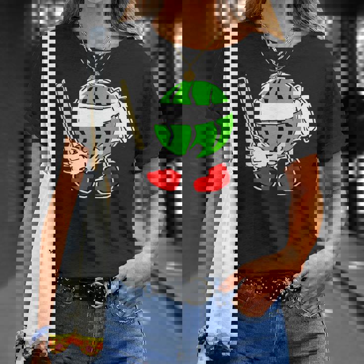 スイカ割り・夏 西瓜わり（すいかくん）【サマータイム】リゾート・夏 大好き／面白 イラスト Tシャツ 彼女への贈り物