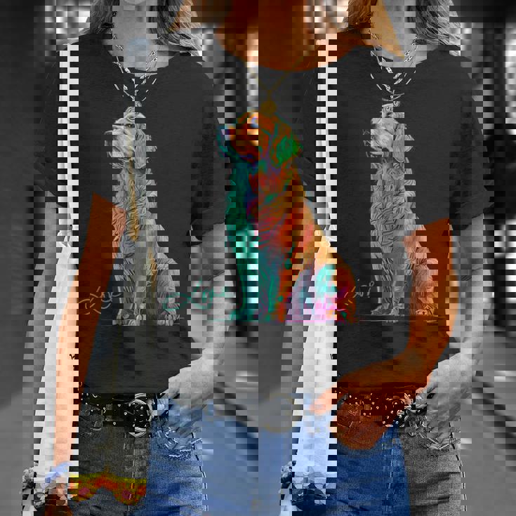 スウォッシュを持つゴールデンレトリバー、ゴールデンレトリバードッグ Tシャツ 彼女への贈り物