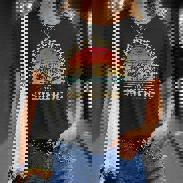 スカウトキャンプボーイハイキングスカウトでlife Is Better Tシャツ 彼女への贈り物