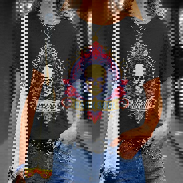 スカル ゴシック ダーク バナー ソウルフラワー エステティック スカル ゴス Tシャツ 彼女への贈り物