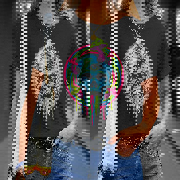 スカルマッシュルーム スケルトン グラフィック ゴス メンズ レディース Tシャツ 彼女への贈り物