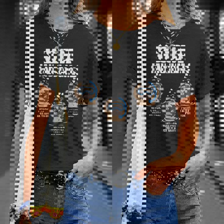 スキューバハンドシグナル 面白い スキューバダイビング Tシャツ 彼女への贈り物