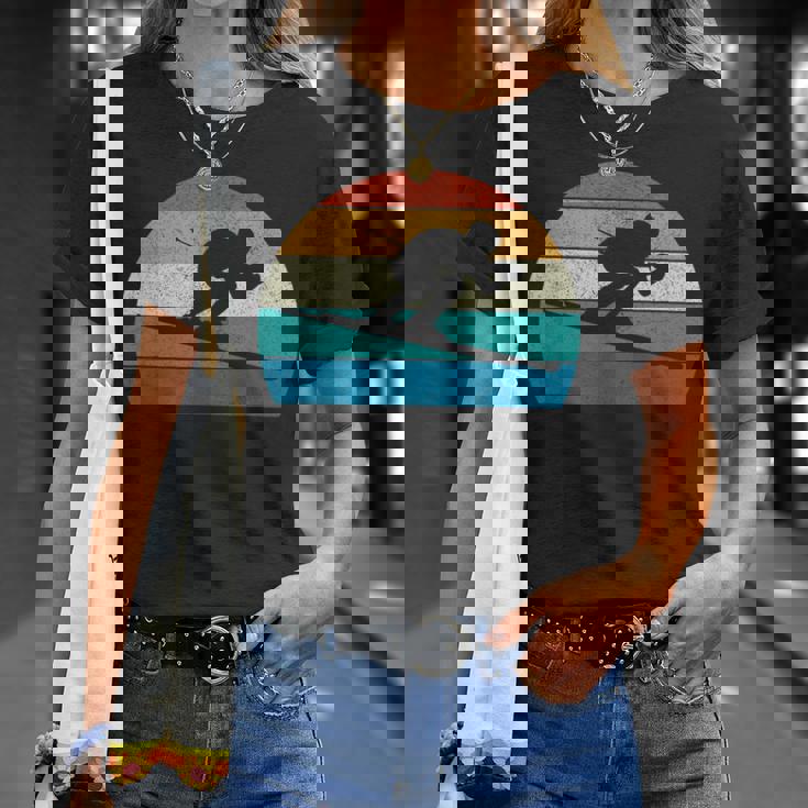 スキー スキー レース スラローム レトロ Tシャツ 彼女への贈り物