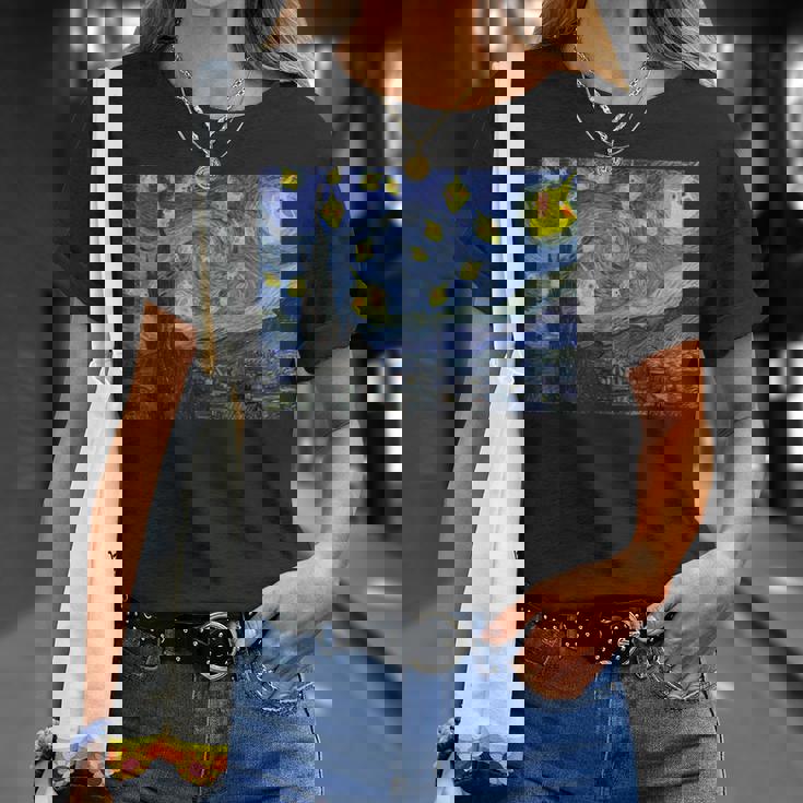 スクリーミングオウム オカメインコ 星月夜 Tシャツ 彼女への贈り物