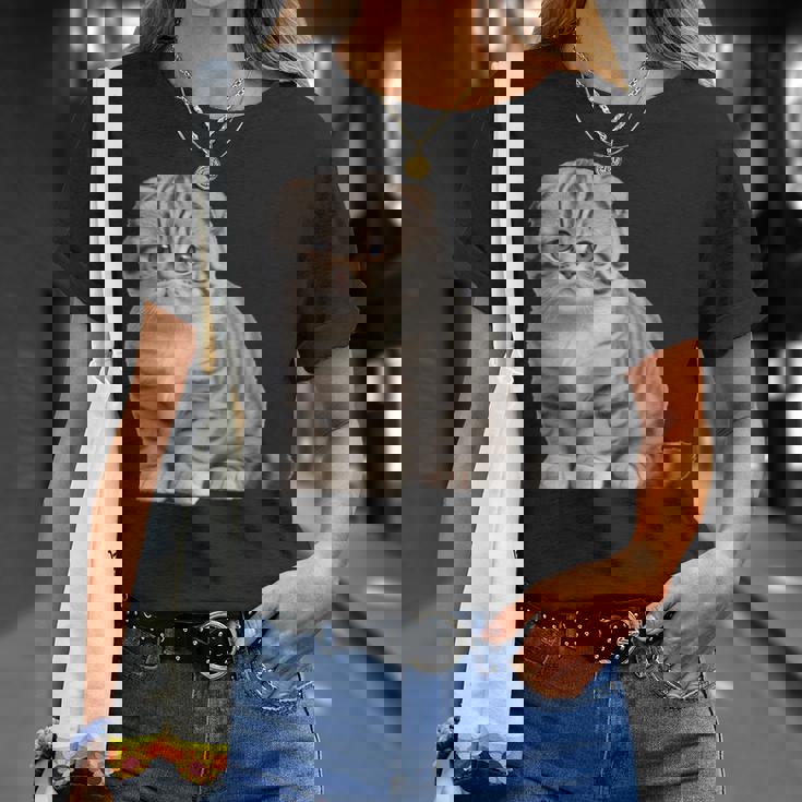 スコティッシュフォールド シンプルデザイン Tシャツ 彼女への贈り物