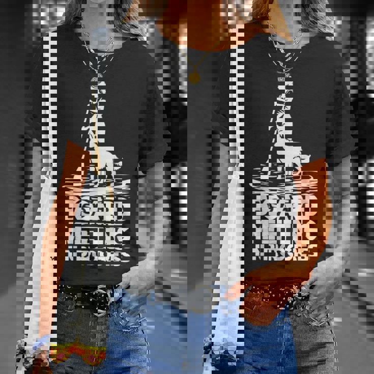 スタンドアップ パドリングボード ミーティングup 犬upボード パドリング Tシャツ 彼女への贈り物