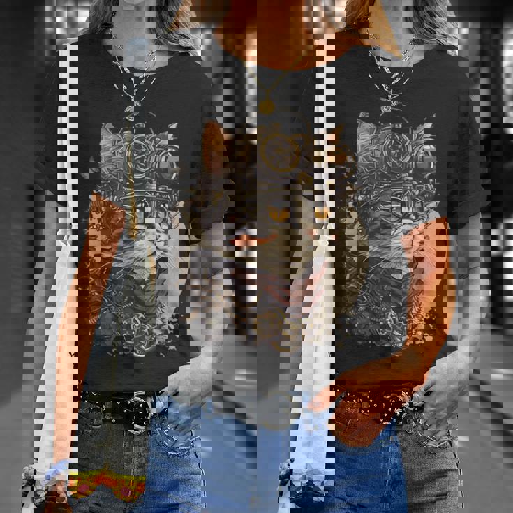 スチームパンク 猫 キティ 子猫 スチームパンク Tシャツ 彼女への贈り物