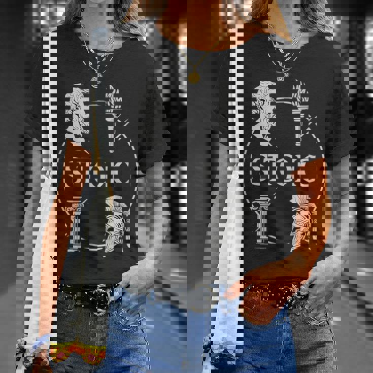 ストイックな美徳 – 知恵の勇気 正義 自己習得のシンボル Tシャツ 彼女への贈り物