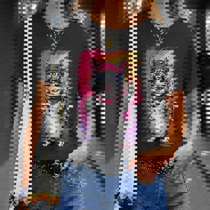 ストリートスタイル 猫 グラフィティ アート ストリートアート Tシャツ 彼女への贈り物