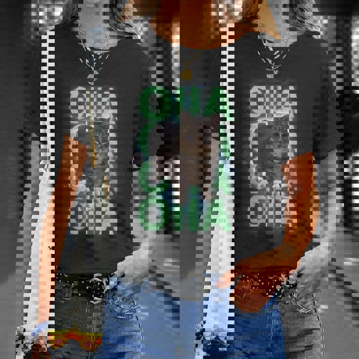 スピニングキャットミーム Oiiaoiia Uiia 猫 ブレインロットミーム Tシャツ 彼女への贈り物