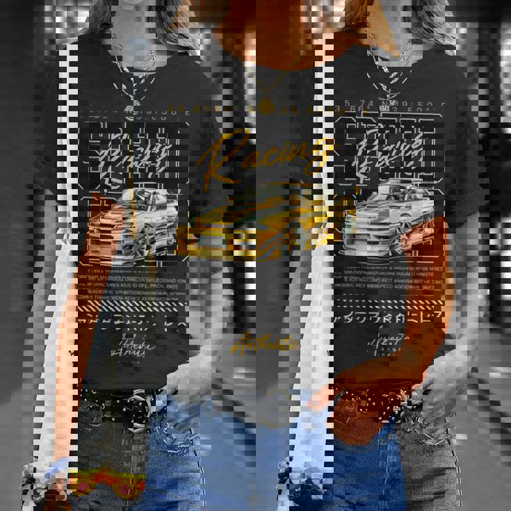 スピードレトロヴィンテージジャパニーズjdm東京ジャパンドリフトレースカー Tシャツ 彼女への贈り物