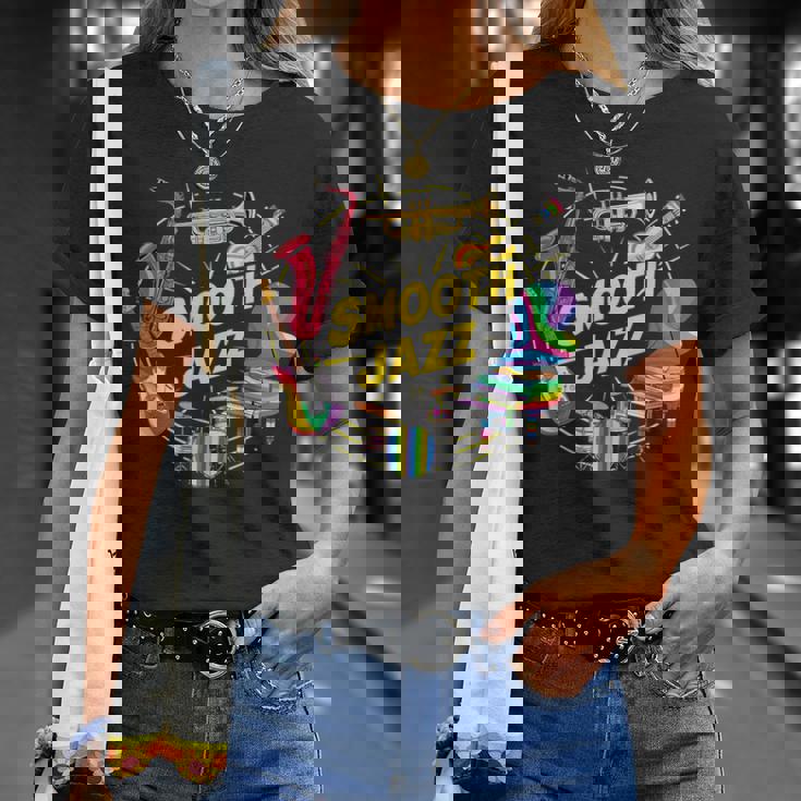 スムースジャズ カラフル 楽器 アート Tシャツ 彼女への贈り物