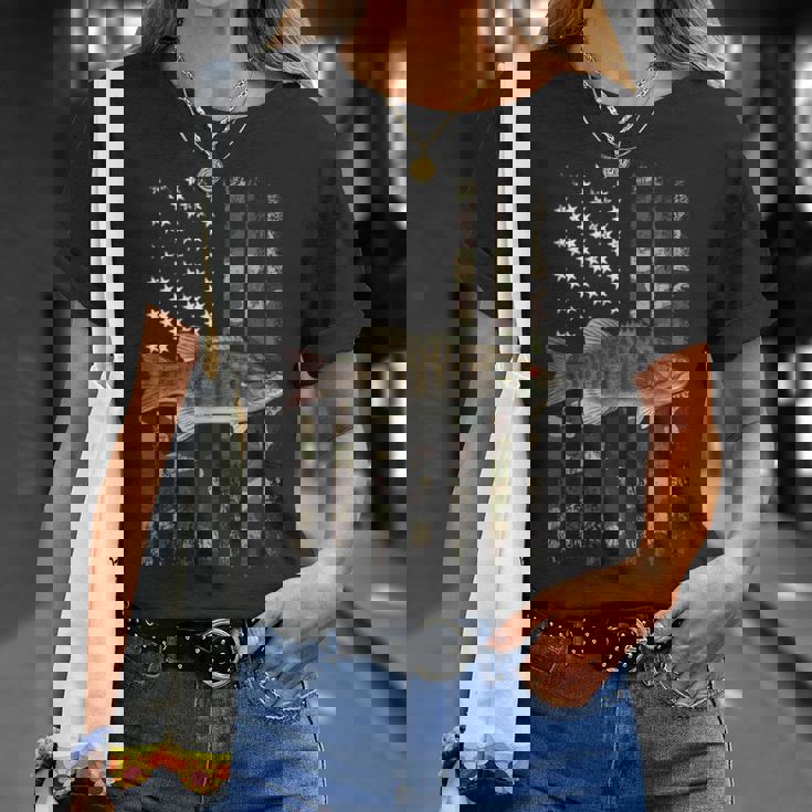 スモールマウス バス アメリカ国旗 スモールマウス バス Tシャツ 彼女への贈り物