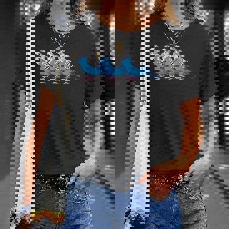 セキセイインコ鳥、セキセイインコ青い鳥 Tシャツ 彼女への贈り物