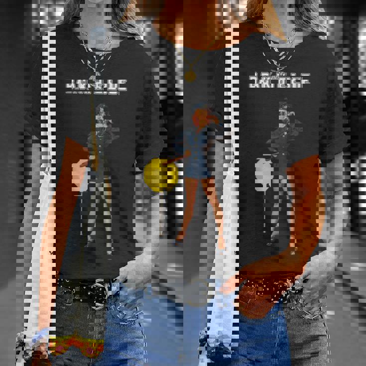 セクシー警察官、バックザブルーピンナップガール Tシャツ 彼女への贈り物