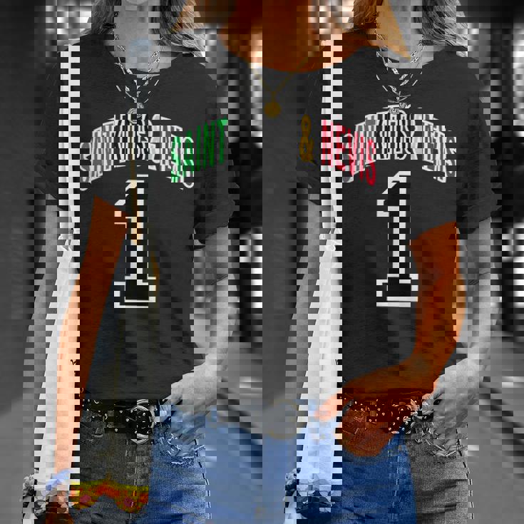 セントクリストファーネイビス 国旗 1 Tシャツ 彼女への贈り物