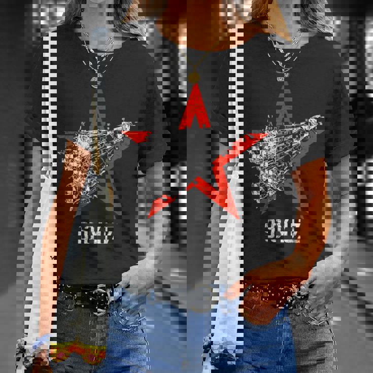 ソジュス・ロケット 宇宙ソビエト連邦 ロシア共産主義 Tシャツ 彼女への贈り物