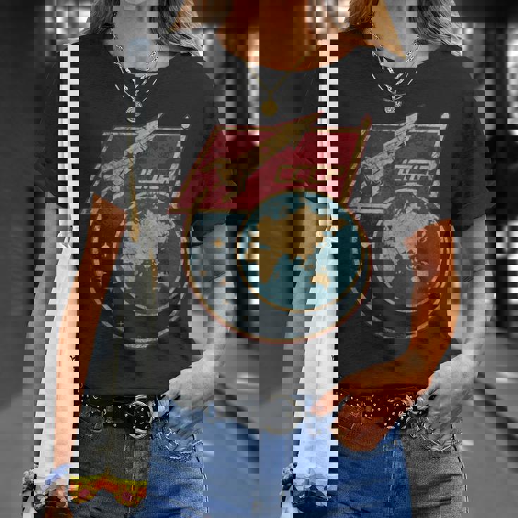 ソビエト連邦 宇宙 スプートニク ロケット Cccp ソ連 プロパガンダ Tシャツ 彼女への贈り物