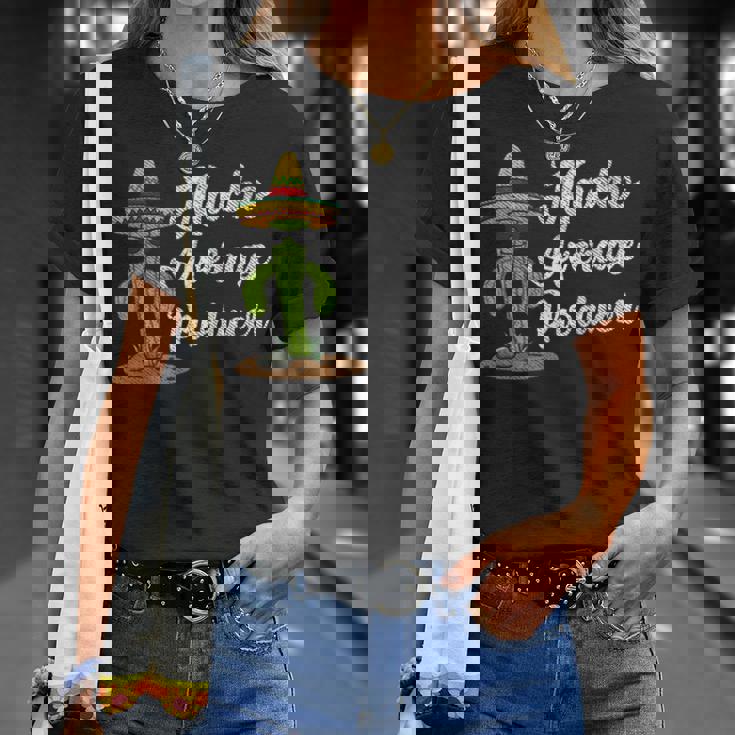 ソンブレロを持ったクールなサボテン メキシコのファン Tシャツ 彼女への贈り物