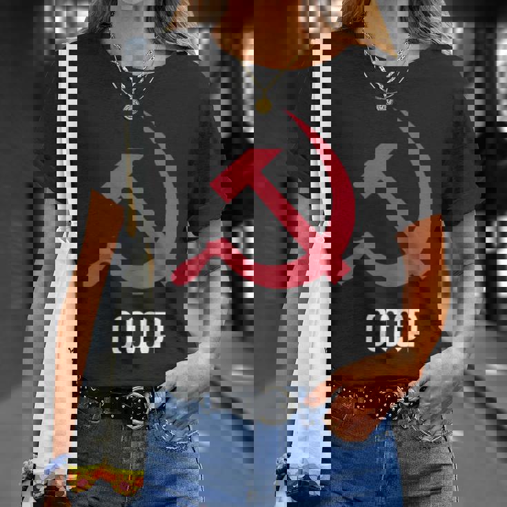 ソ連ロシアソビエト連合ハンマー 胸に鎌 Cccp付き Tシャツ 彼女への贈り物