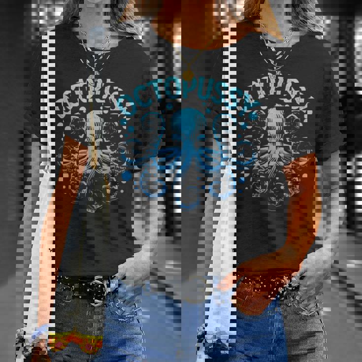 タコ猫 蛸 海 海 動物 駄じゃれ Tシャツ 彼女への贈り物