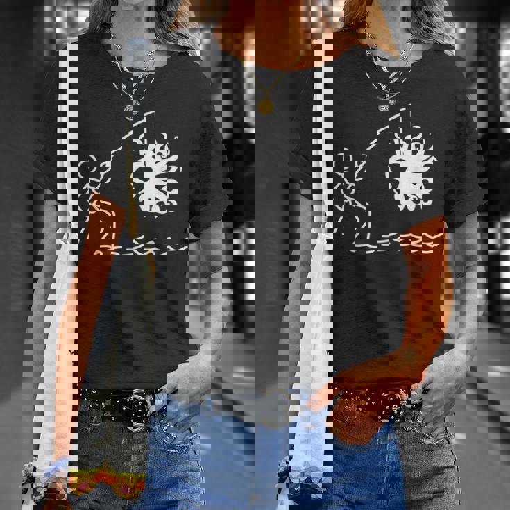 タコ釣りタコクラーケンケンケファロポッド ファニータコ Tシャツ 彼女への贈り物