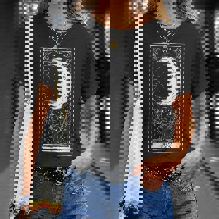 タロットカード 月 占い師 オカルト 魔女 ウィッカン カード Tシャツ 彼女への贈り物