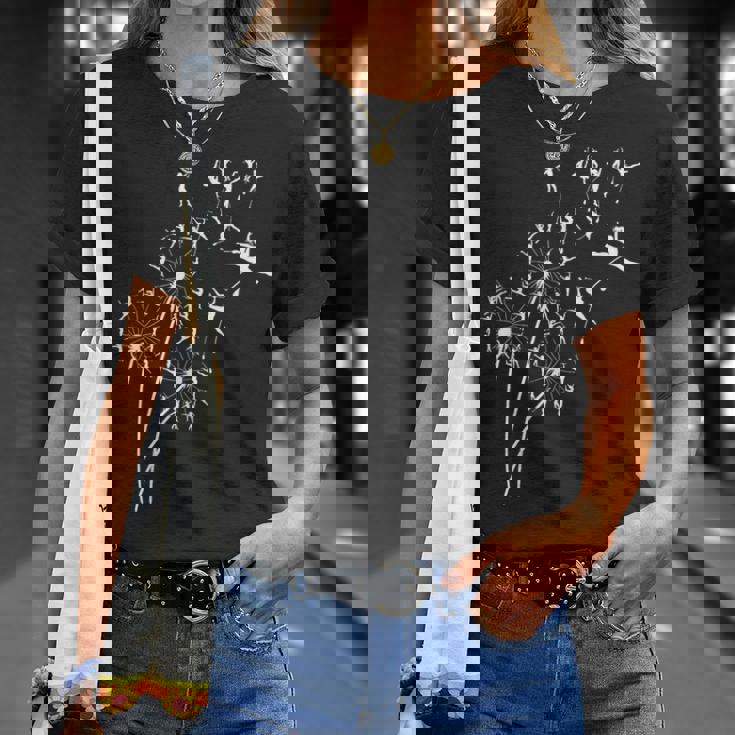 タンポポ バトントワラーの花、花のバトントワリング ツリー Tシャツ 彼女への贈り物