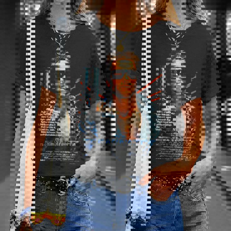 ターミネーター ポスター 映画 レトロf タイムトラベラー ゲーマー Tシャツ 彼女への贈り物