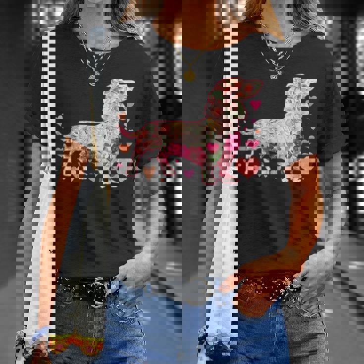 ダックスフントの解体新書 ミニチュアダックス 犬の飼い主 ダックス飼い おもしろ 愛犬家 犬 ダックスフント Tシャツ 彼女への贈り物