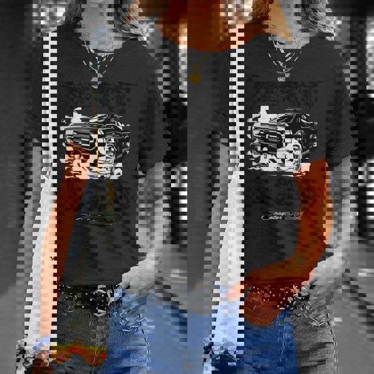 ダッジ・チャレンジャー・ブラック・ゴースト、デトロイト・レジェンド Tシャツ 彼女への贈り物